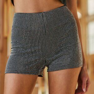12th Tribe La Roux Black Rhinestone Hot Shorts Size SS